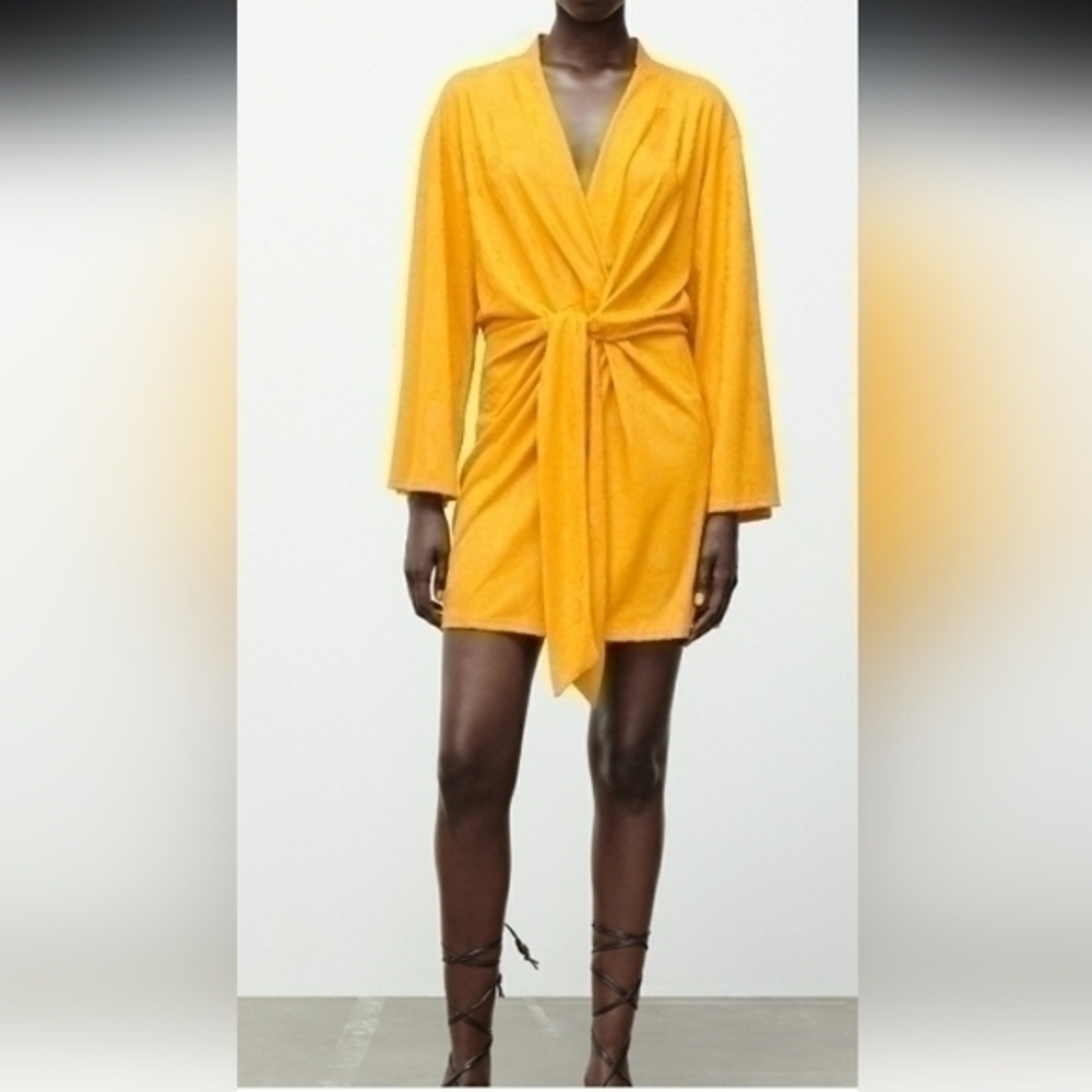 ZARA Gold Casual Dress Size M